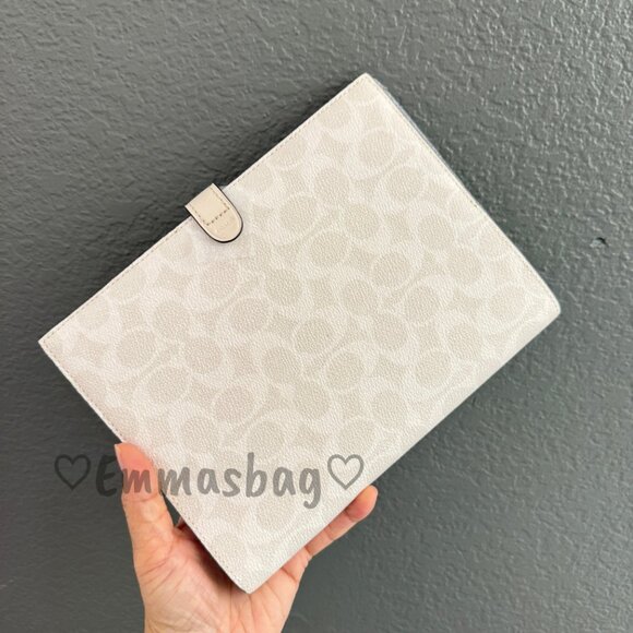 Coach Notebook In Signature Canvas CZ198, White/Chalk - Picture 2 of 7